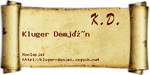 Kluger Demjén névjegykártya